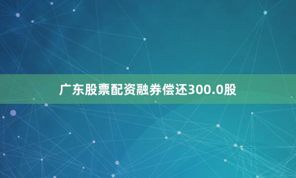 广东股票配资融券偿还300.0股